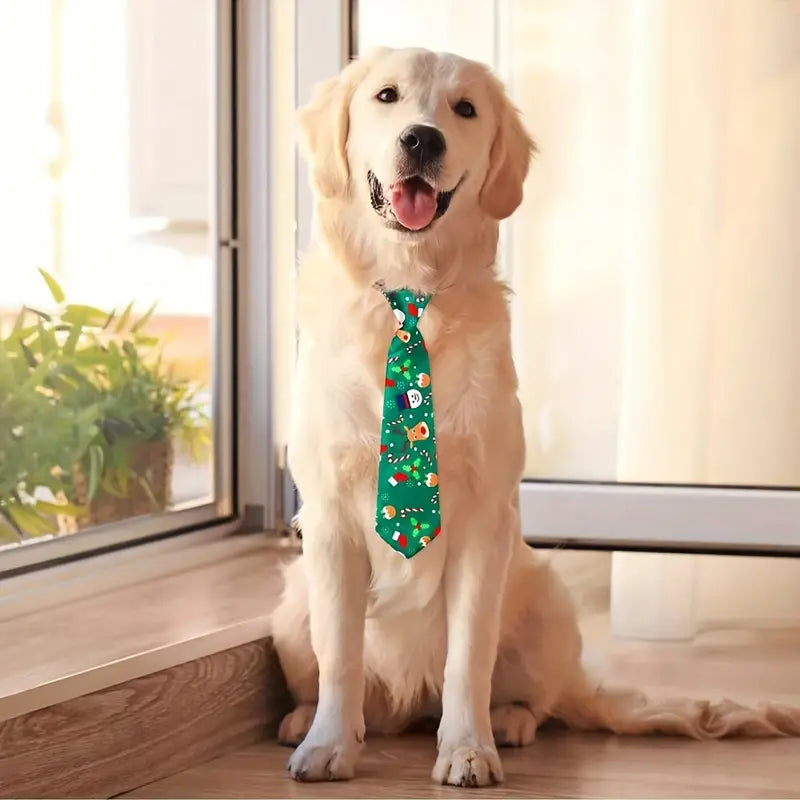 Christmas Dog Neck Tie