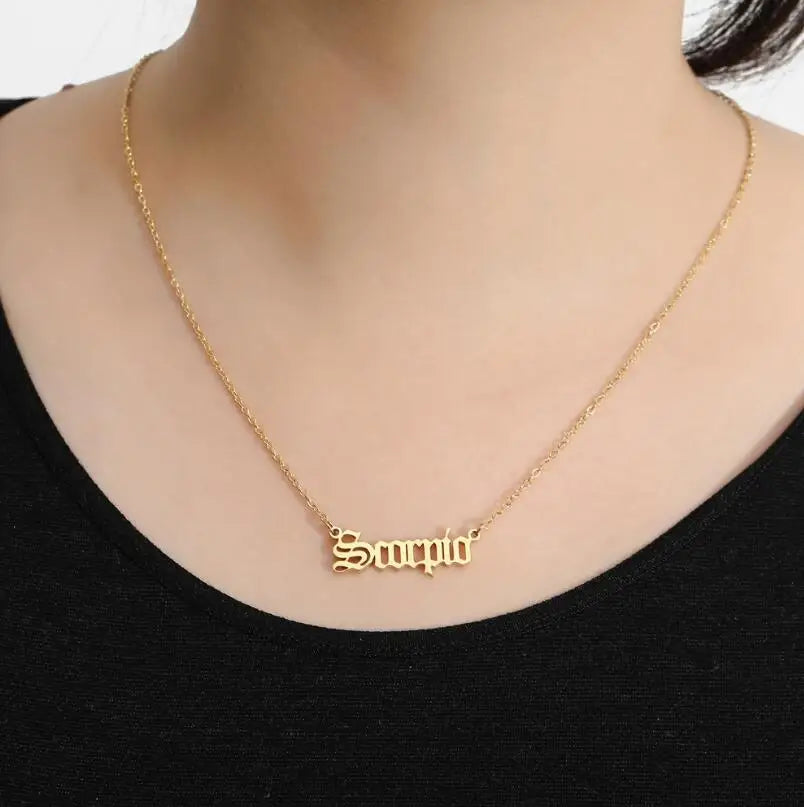 Zodiac Constellation Pendant Necklace