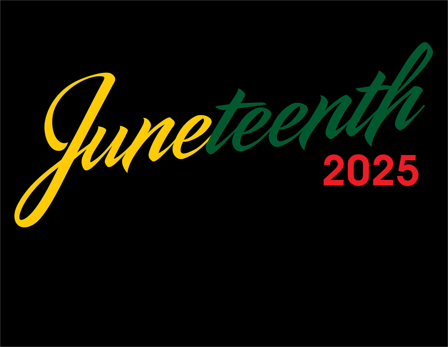 Juneteenth 2025 T-Shirts Cursive Design