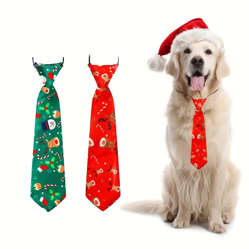 Christmas Dog Neck Tie