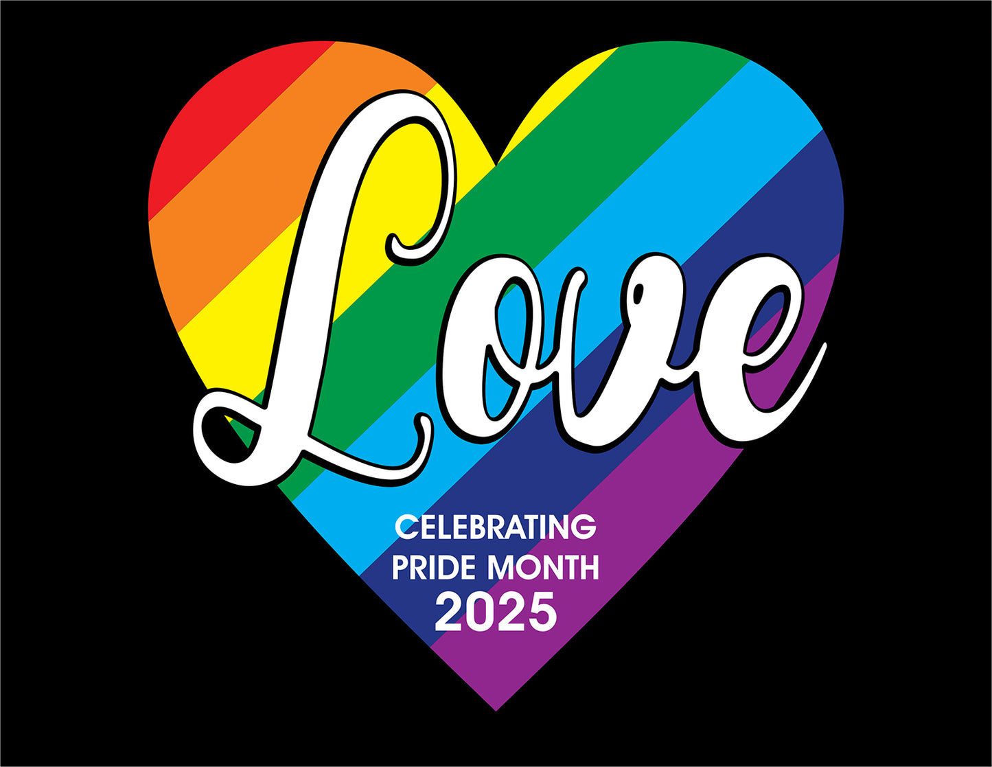 PRIDE 2025 Love Heart Design