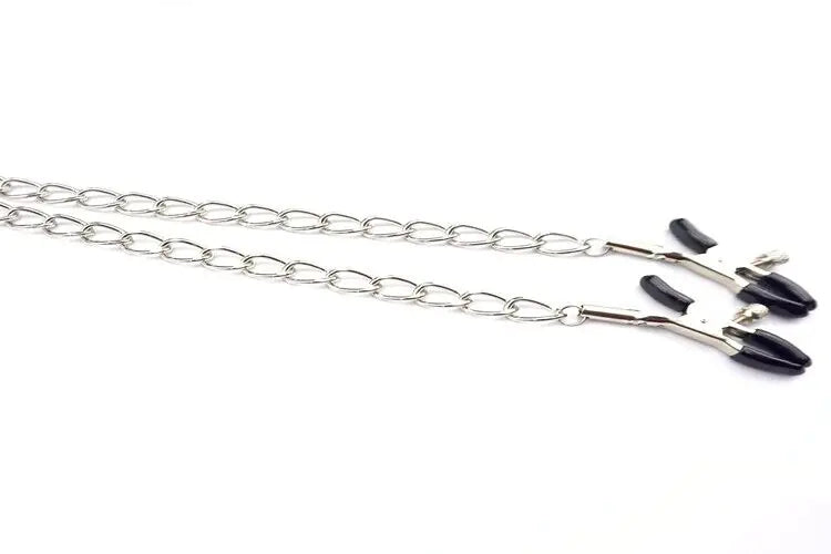 PU Leather Collar With Nipple Clamps BDSM