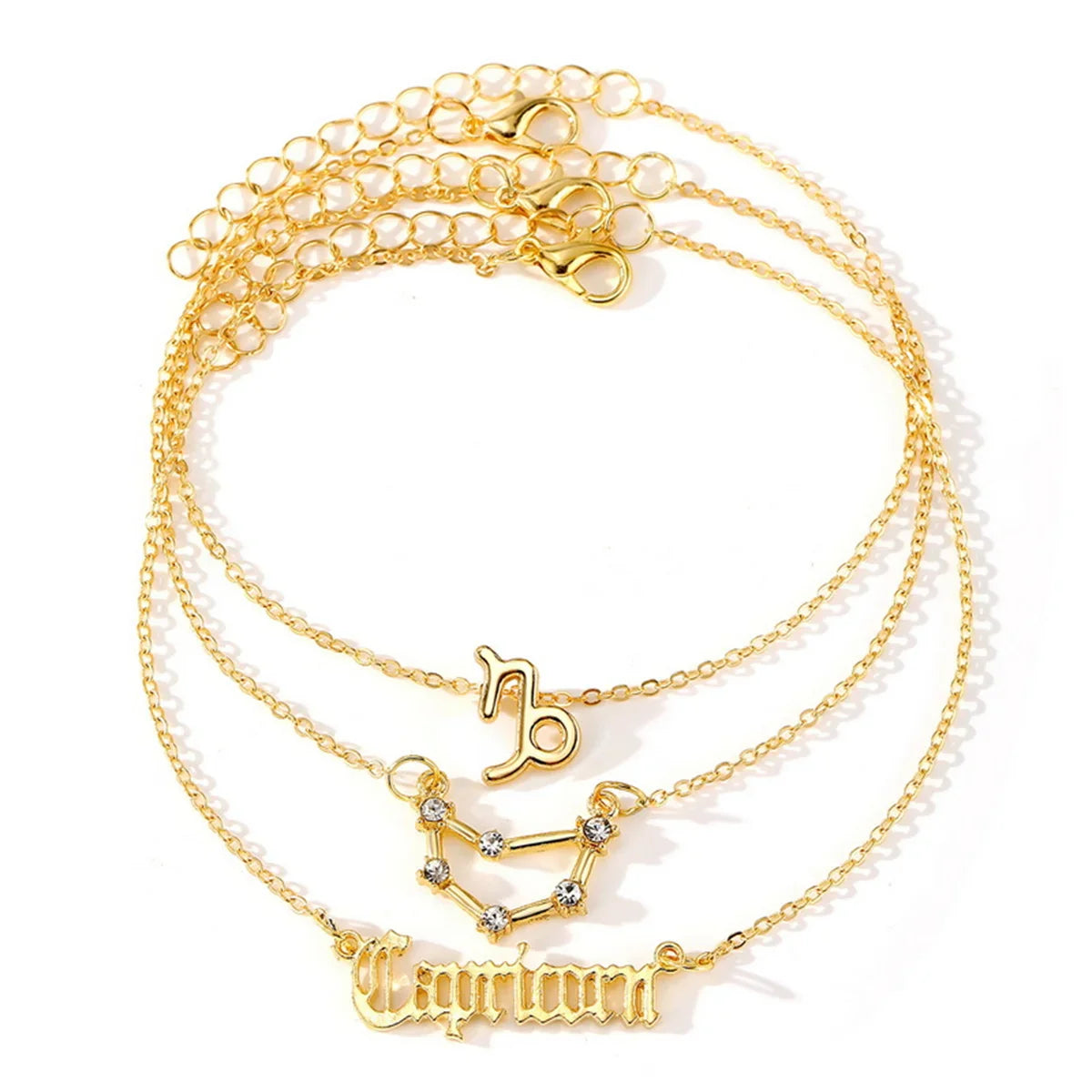 3Pcs/Set Gold Zodiac Ankle Bracelets