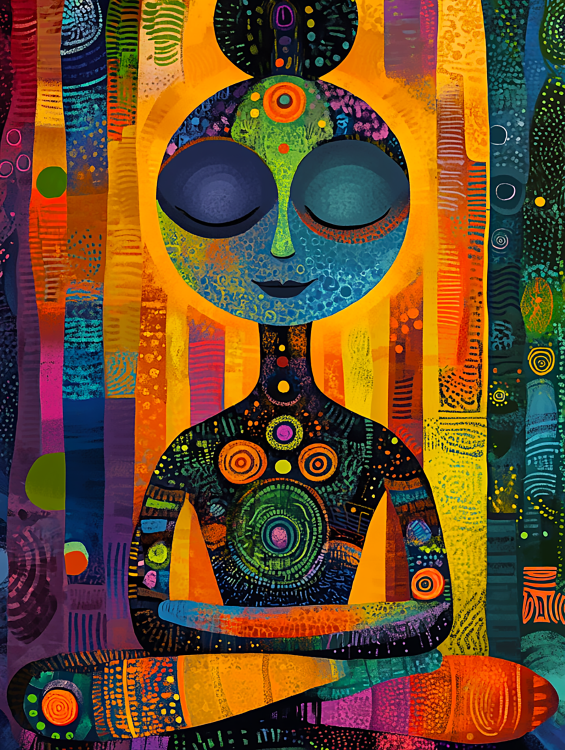 Abstract Art Woman Meditating T-shirt