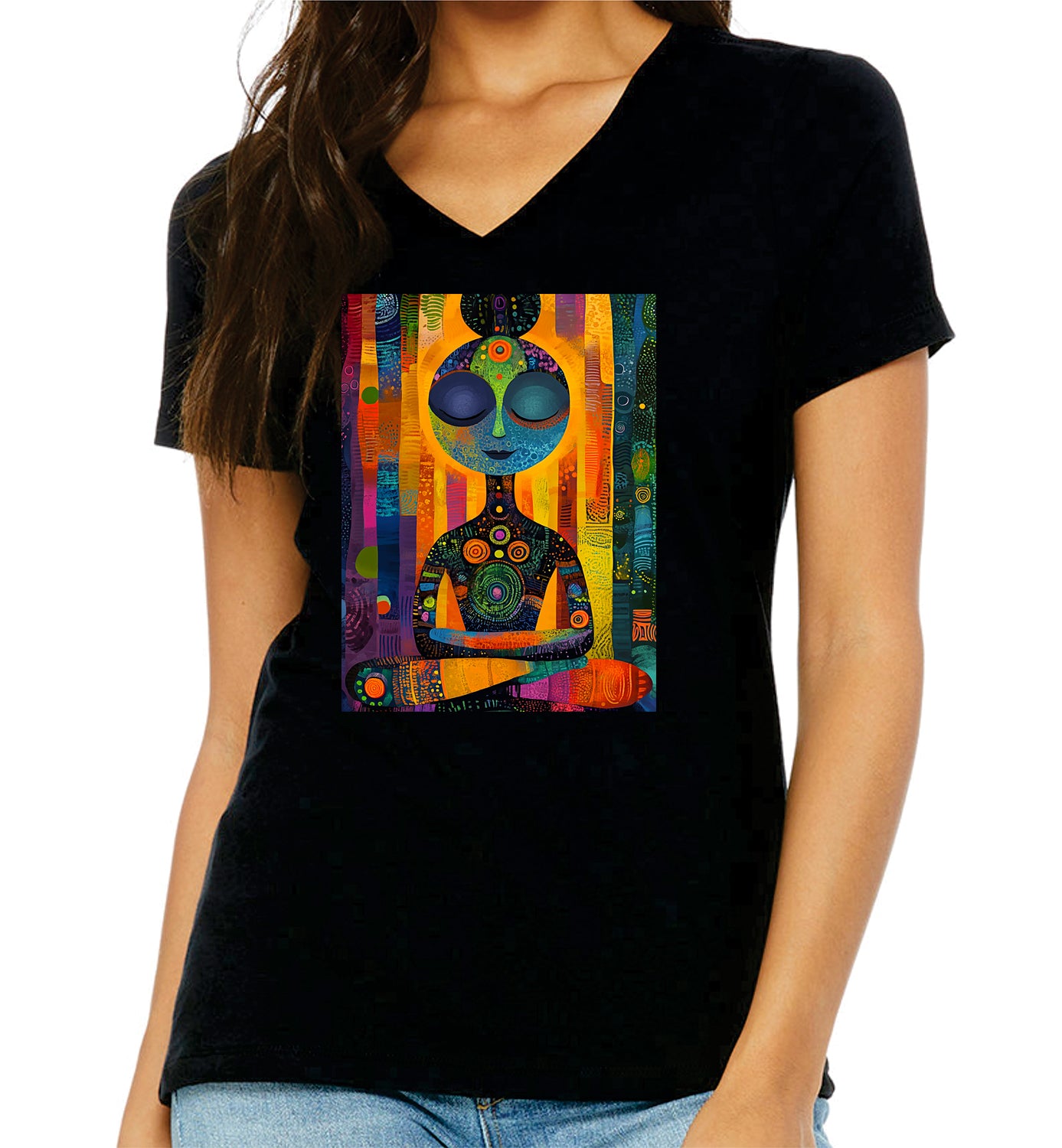 Abstract Art Woman Meditating T-shirt