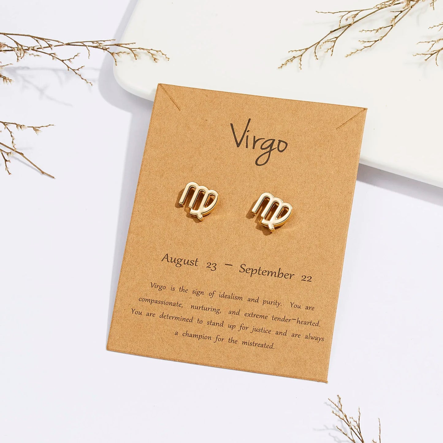 Zodiac Symbol Stud Earrings