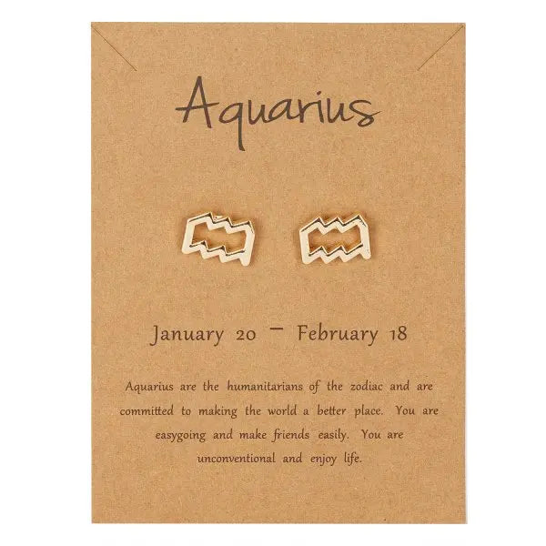 Zodiac Symbol Stud Earrings