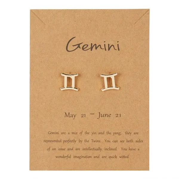 Zodiac Symbol Stud Earrings