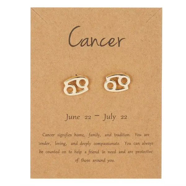 Zodiac Symbol Stud Earrings