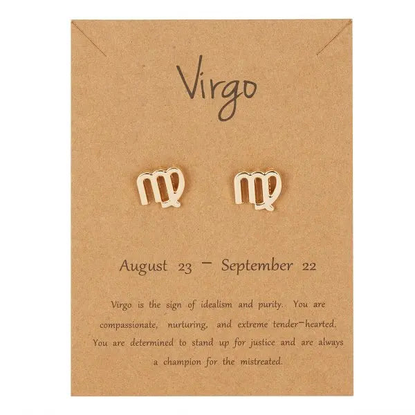 Zodiac Symbol Stud Earrings