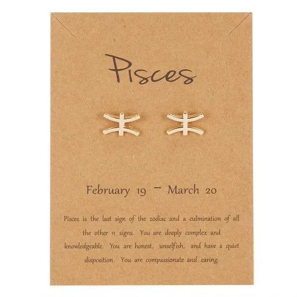 Zodiac Symbol Stud Earrings
