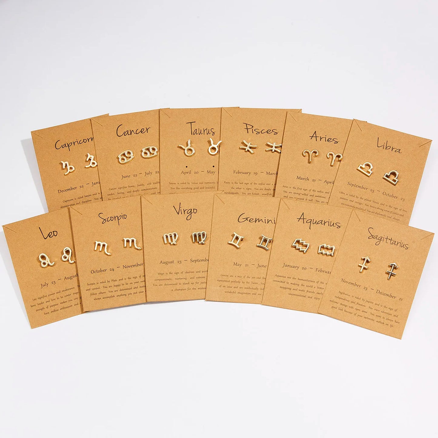 Zodiac Symbol Stud Earrings