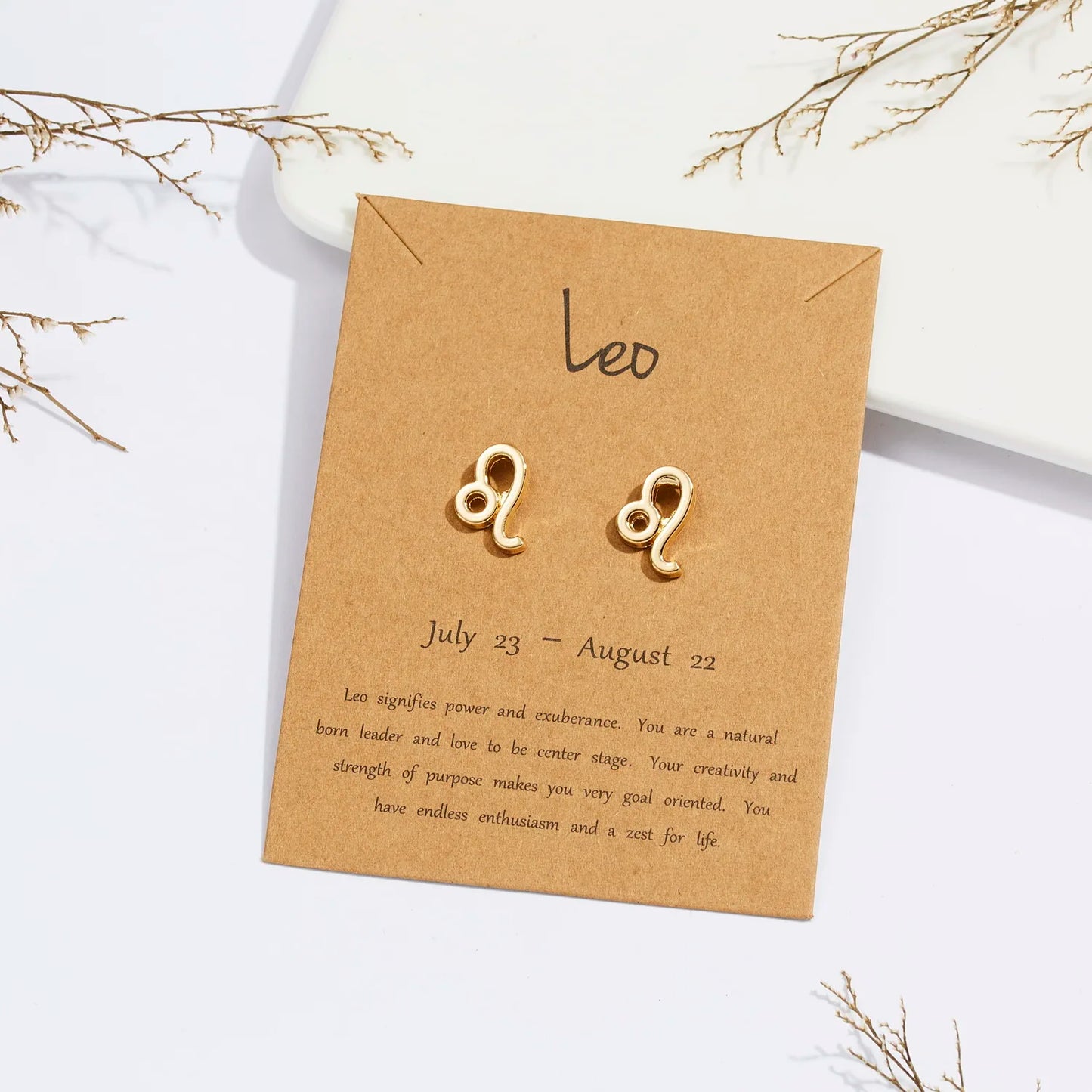 Zodiac Symbol Stud Earrings