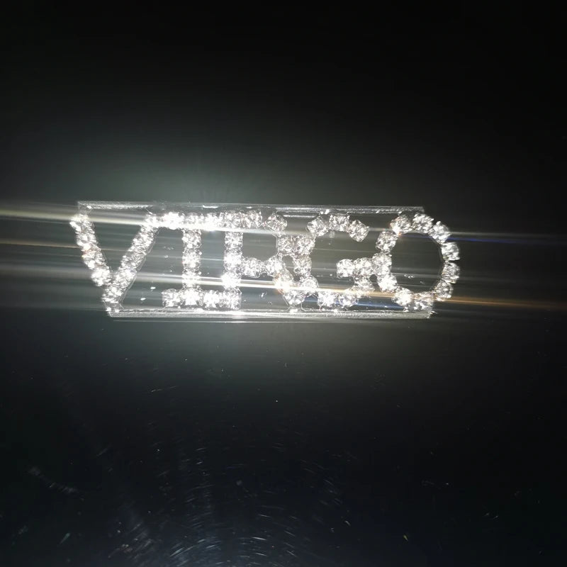 Crystal Zodiac Letters Brooch Pins