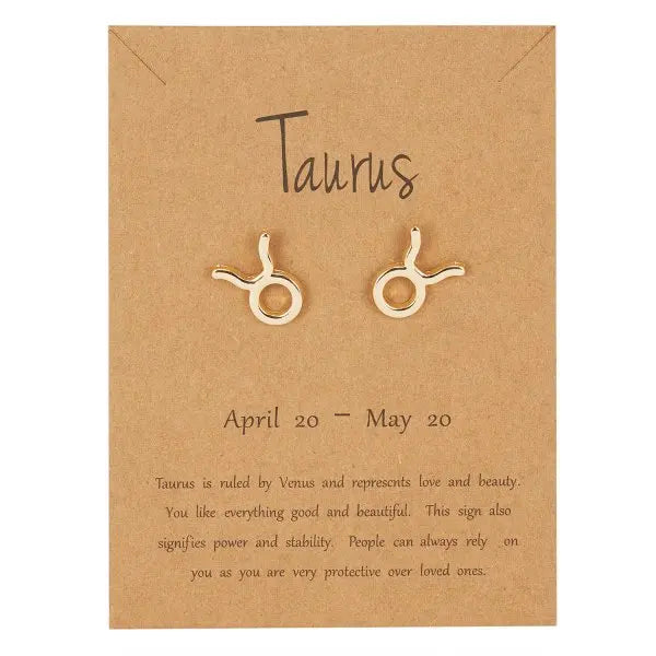 Zodiac Symbol Stud Earrings