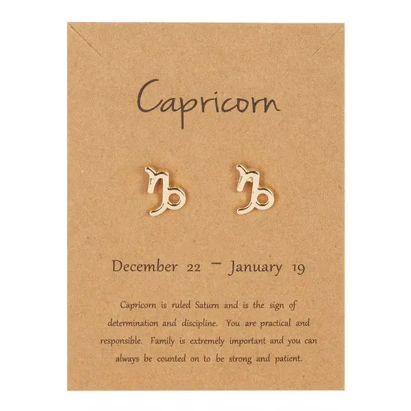 Zodiac Symbol Stud Earrings