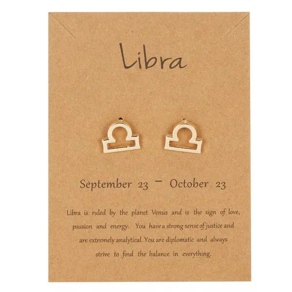 Zodiac Symbol Stud Earrings