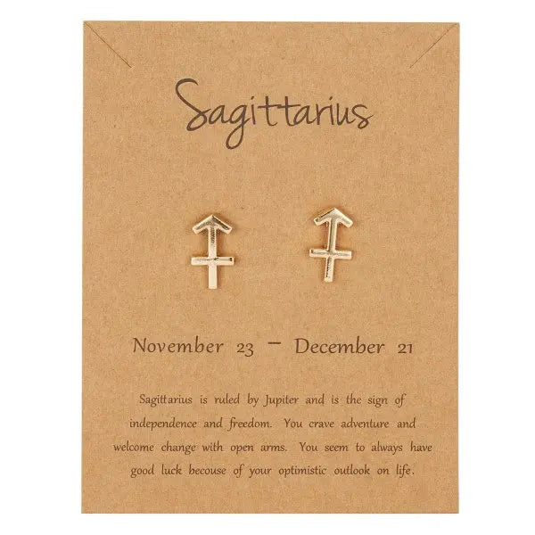 Zodiac Symbol Stud Earrings