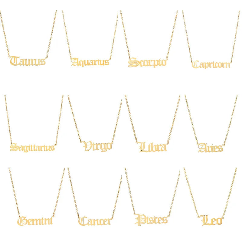 Zodiac Constellation Pendant Necklace