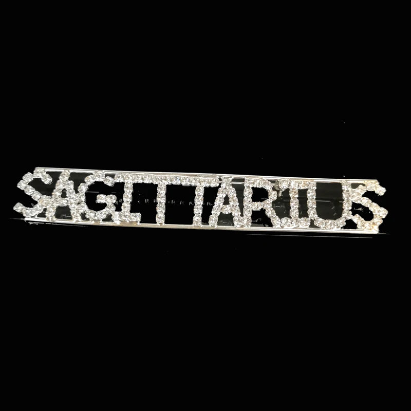Crystal Zodiac Letters Brooch Pins