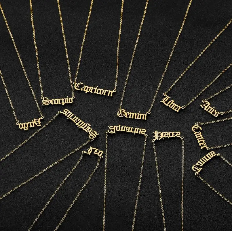 Zodiac Constellation Pendant Necklace