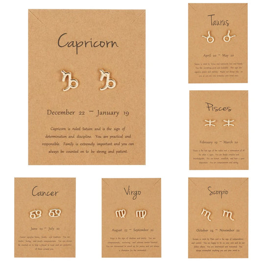 Zodiac Symbol Stud Earrings
