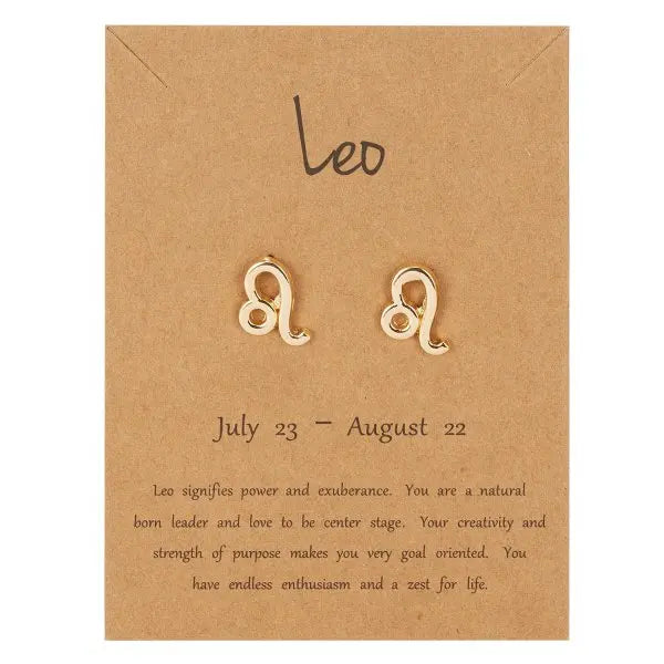 Zodiac Symbol Stud Earrings