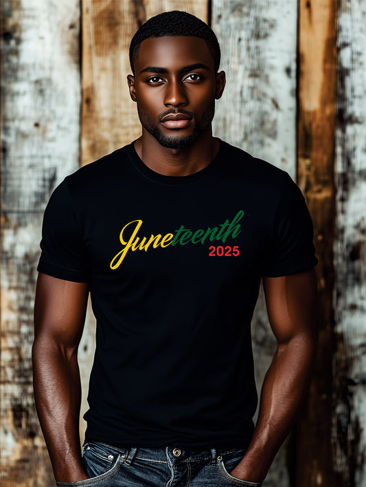 Juneteenth 2025 T-Shirts Cursive Design