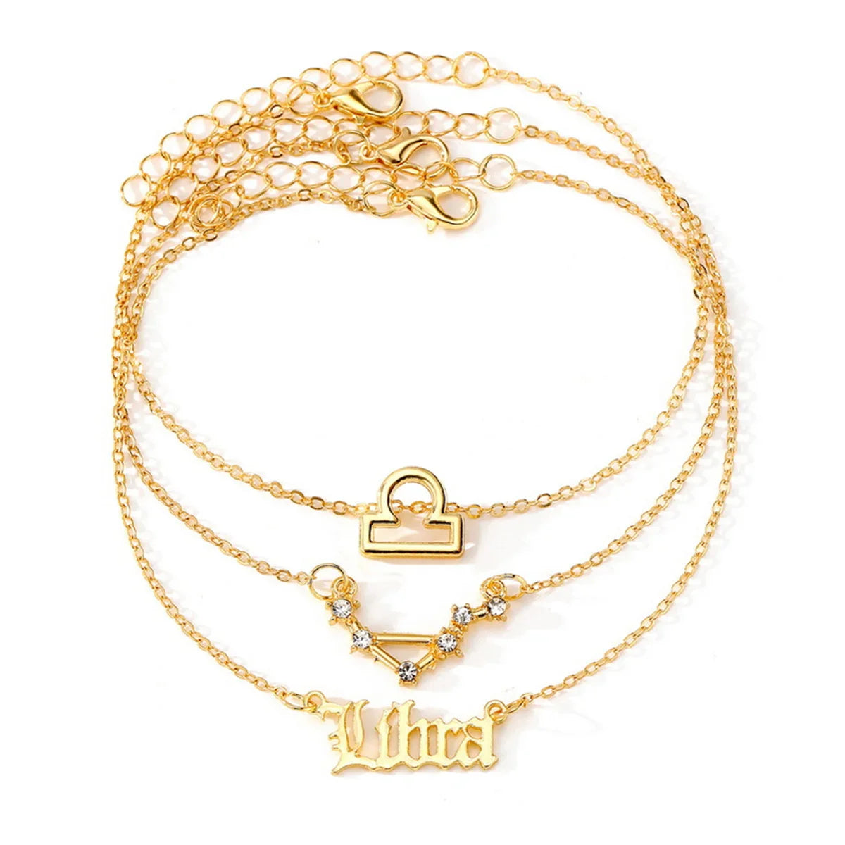 3Pcs/Set Gold Zodiac Ankle Bracelets