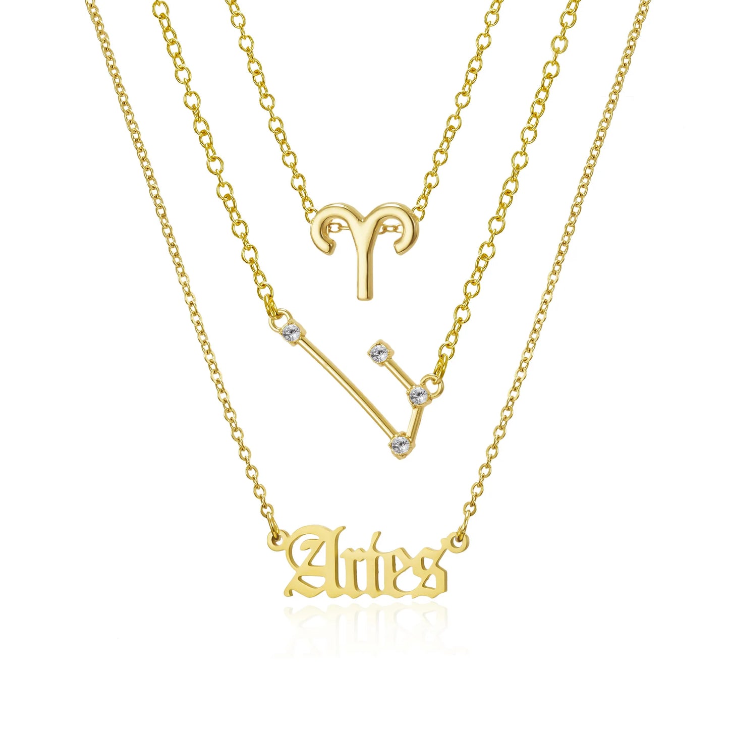 Zodiac Sign Necklace 3Pcs/set