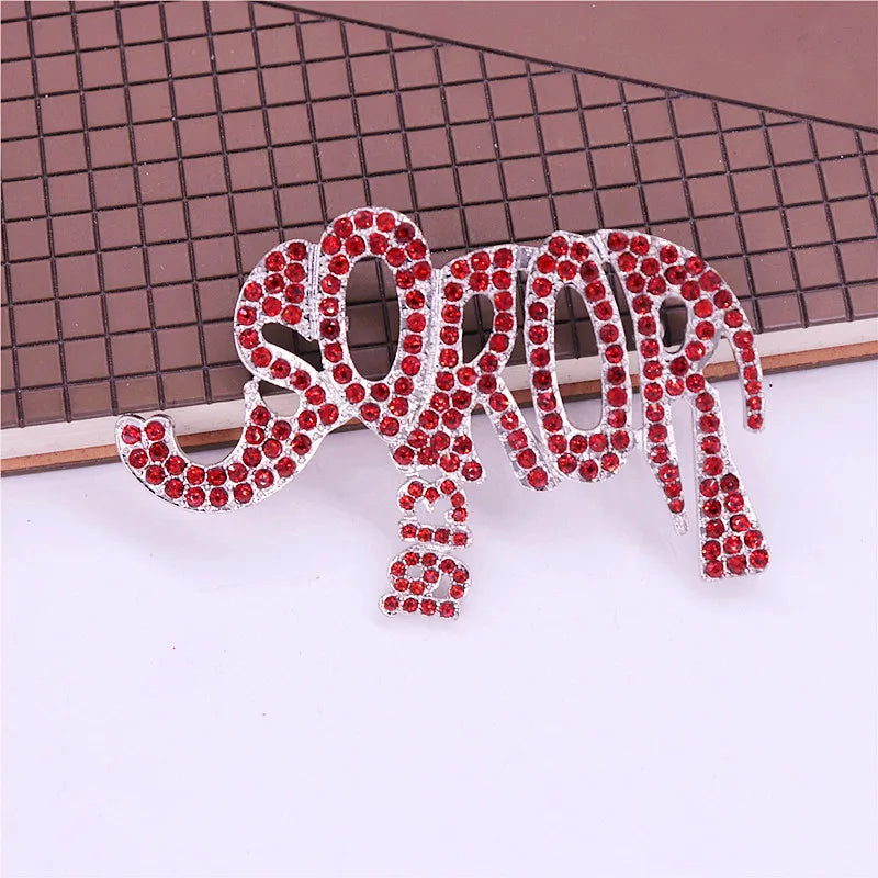 Rhinestone Elephant Soror Brooch
