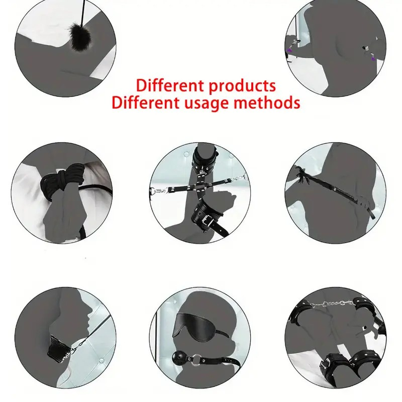 10 Pcs Leather Bondage Sets Sex Product